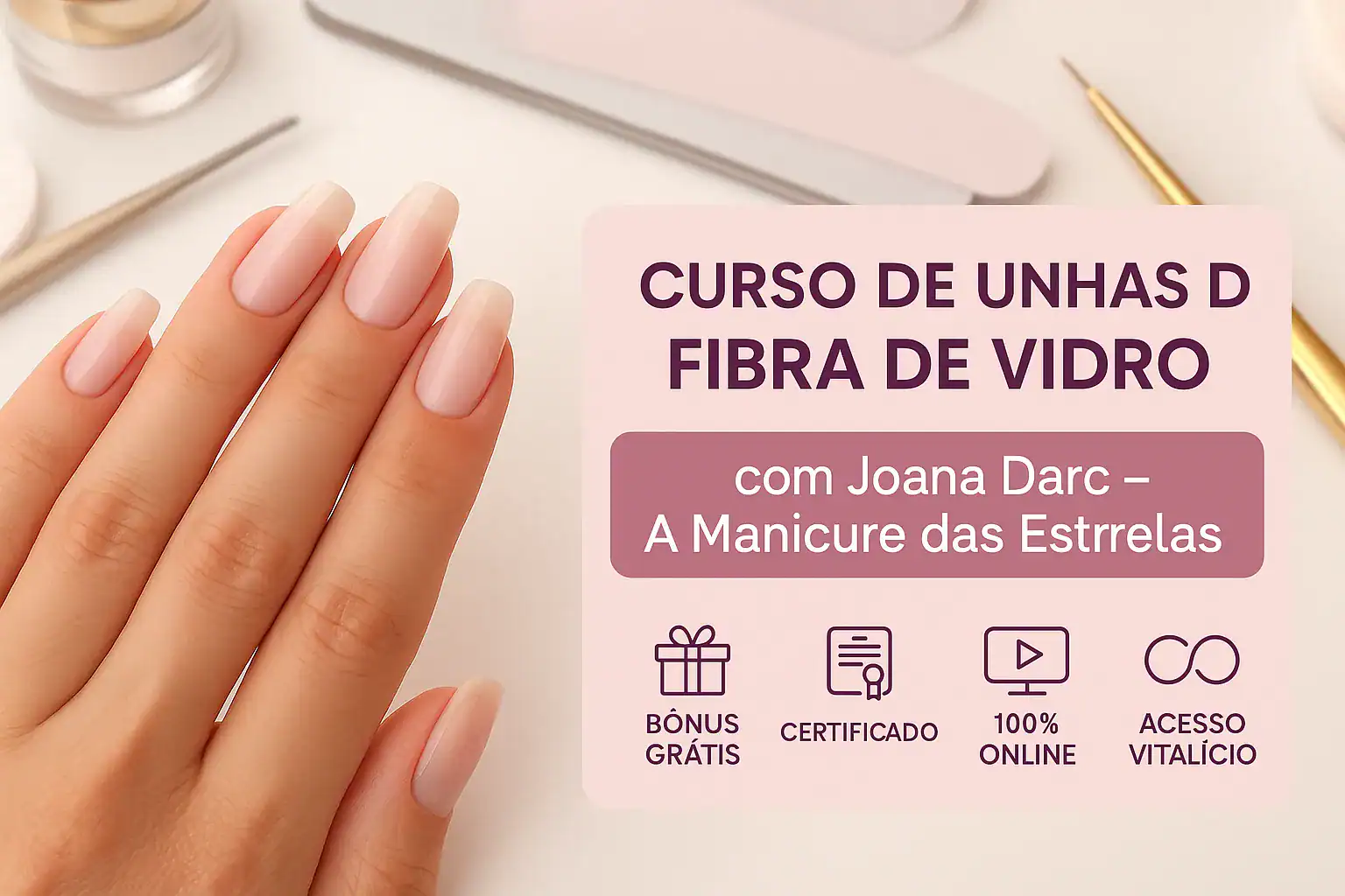 curso de unhas de fibra de vidro