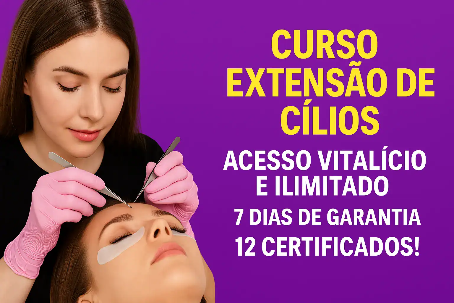 curso extensão de cílios